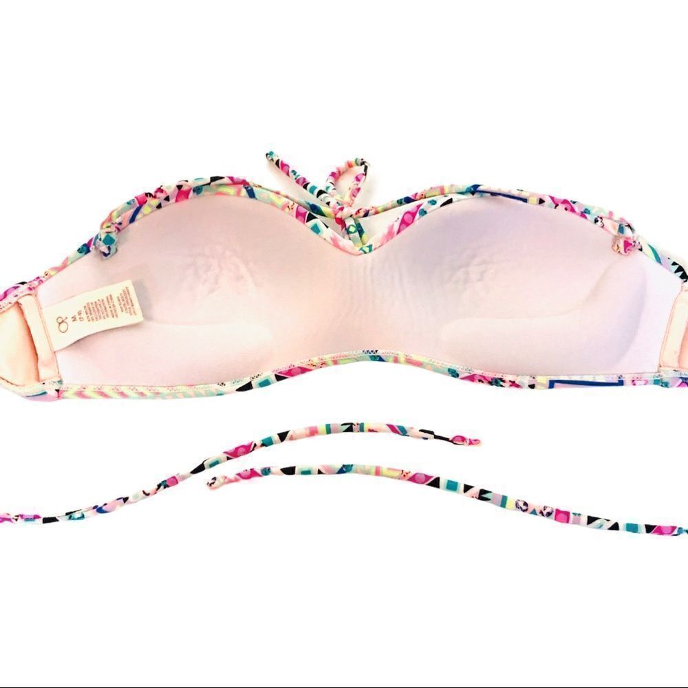 OP Colorful Print Bikini Top Size Medium - Picture 2 of 4